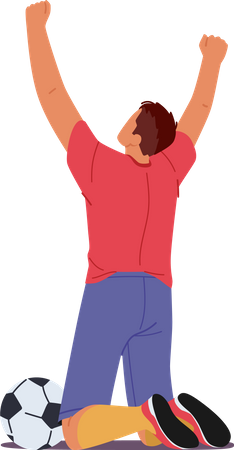 Joueur de football célébrant sa victoire  Illustration