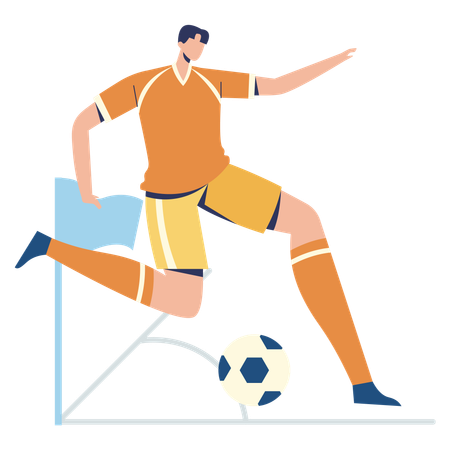 Joueur de football faisant un corner  Illustration