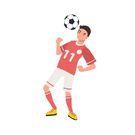 Joueur de football, balle de tête  Illustration