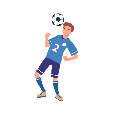 Joueur de football, balle de tête  Illustration