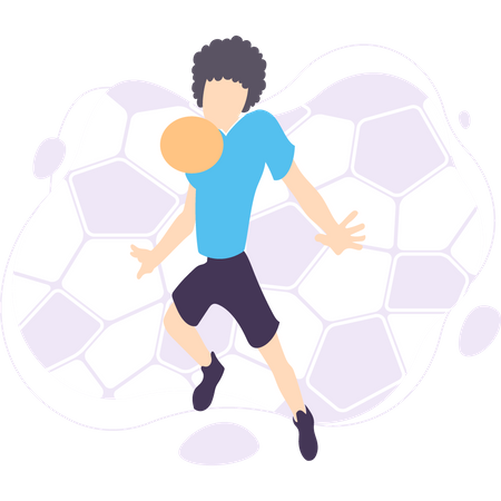 Joueur de football jouant au football  Illustration