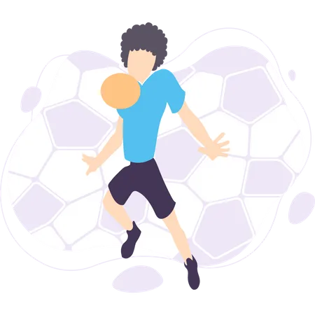 Joueur de football jouant au football  Illustration