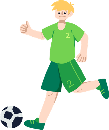 Joueur de football jouant au football  Illustration