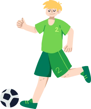 Joueur de football jouant au football  Illustration