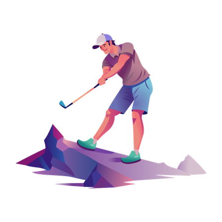 Joueur de golf jouant au golf  Illustration