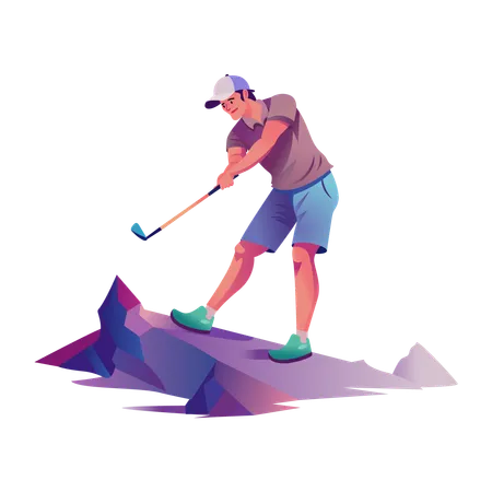 Joueur de golf jouant au golf  Illustration