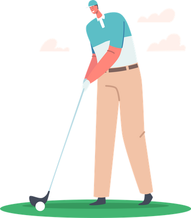 Joueur de golf jouant au golf  Illustration