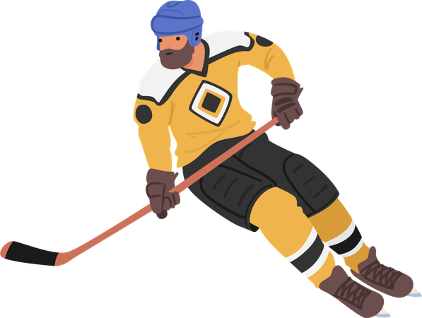 Un joueur de hockey  Illustration