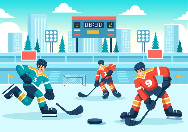 Joueur de hockey sur glace  Illustration