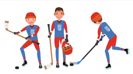 Vecteur de joueur de hockey sur glace Pack d'Illustrations