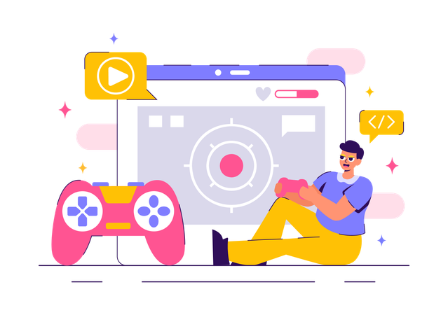 Joueur de jeux vidéo Compétition professionnelle de jeux vidéo  Illustration