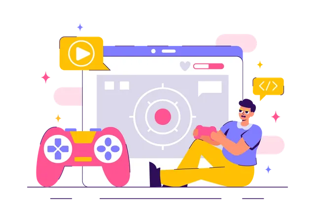 Joueur de jeux vidéo Compétition professionnelle de jeux vidéo  Illustration