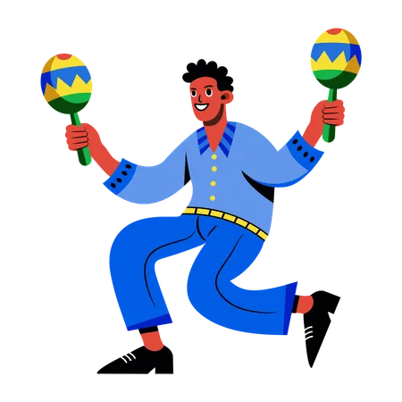 Joueur de maracas  Illustration