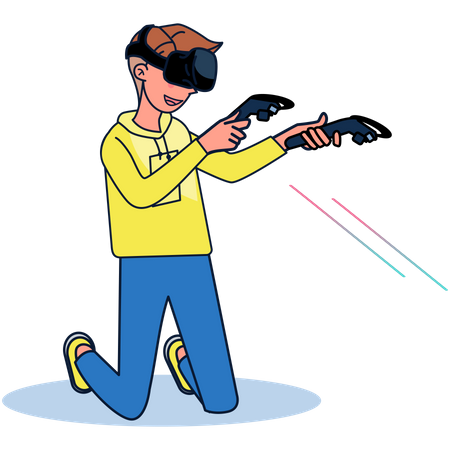 Joueur de réalité virtuelle  Illustration