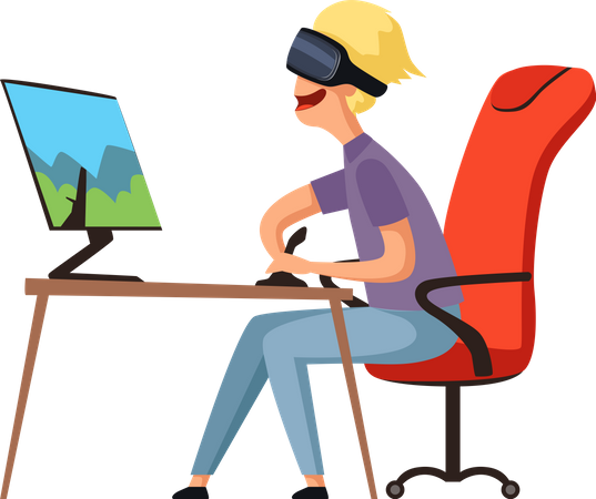 Joueur de réalité virtuelle  Illustration