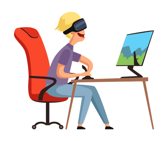 Joueur de réalité virtuelle  Illustration