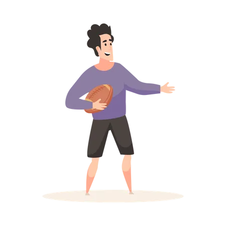 Joueur de rugby de plage  Illustration