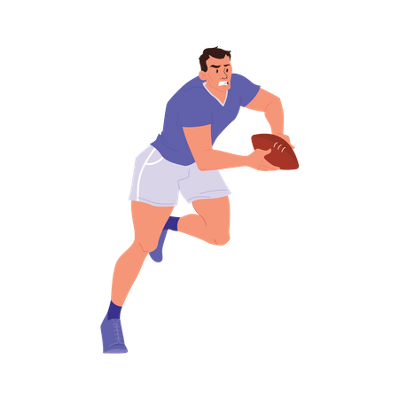 Joueur de rugby tenant le ballon  Illustration