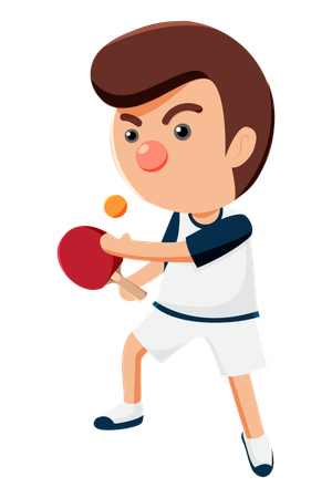 Joueur de tennis de table  Illustration