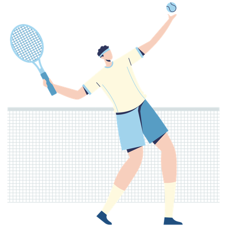 Joueur de tennis en train de faire le service  Illustration