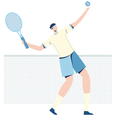 Joueur de tennis en train de faire le service  Illustration