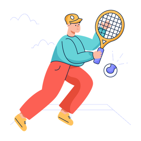 Joueur de tennis jouant au tennis  Illustration