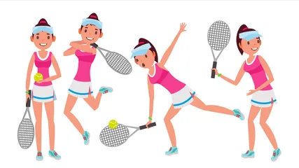 Joueuse de tennis féminine Pack d'Illustrations