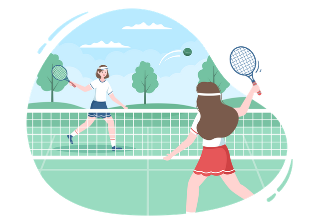 Joueur de tennis professionnel jouant en match  Illustration