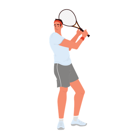 Joueur de tennis tenant une raquette  Illustration