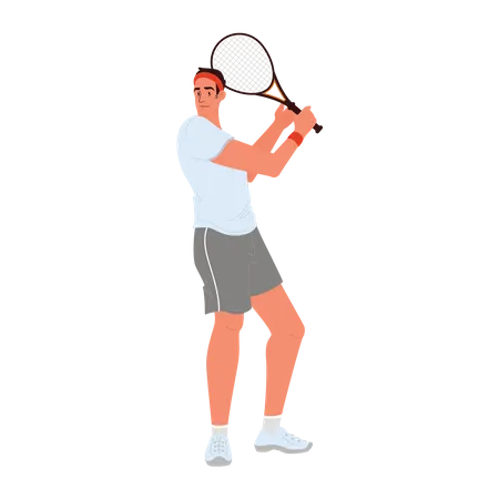 Joueur de tennis tenant une raquette  Illustration