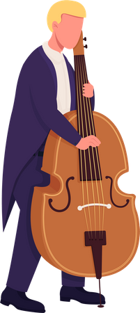 Joueur de violoncelle caucasien  Illustration