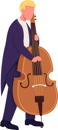 Joueur de violoncelle caucasien  Illustration