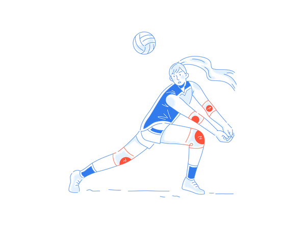 Joueur de volleyball  Illustration