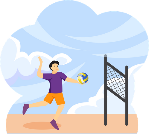 Joueur de volleyball  Illustration