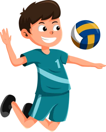 Joueur de volley-ball jouant  Illustration