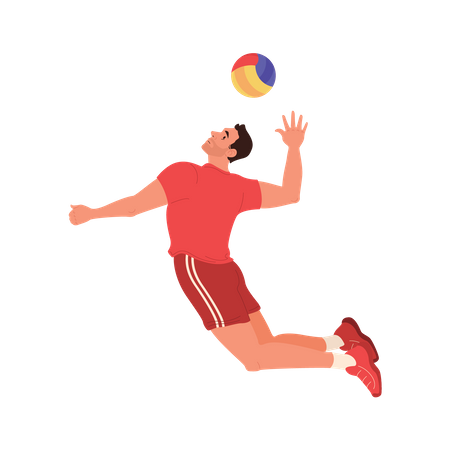 Joueur de volley-ball fracassant  Illustration