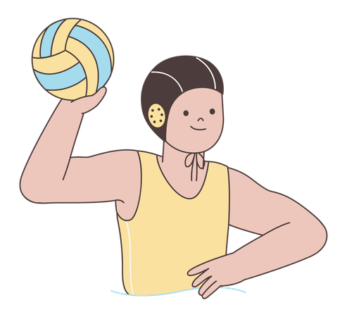 Joueur de water-polo lançant le ballon  Illustration