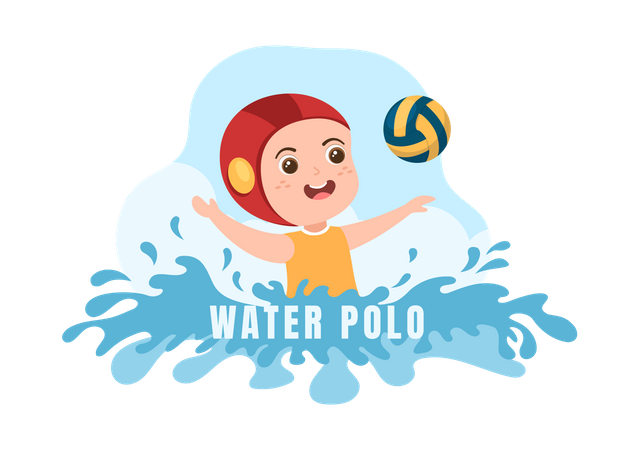 Joueur de sport de water-polo jouant  Illustration