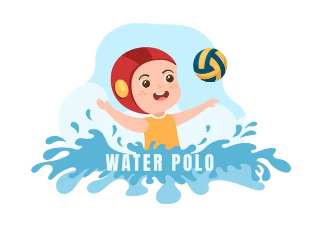 Joueur de sport de water-polo jouant  Illustration