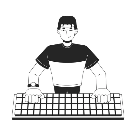 Joueur masculin avec clavier  Illustration