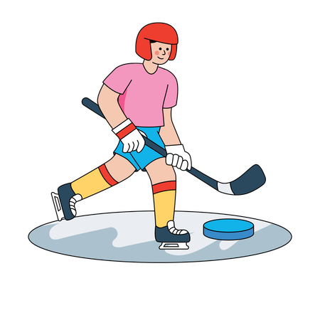 Joueur jouant un match de hockey  Illustration