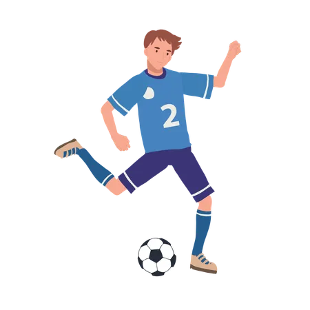 Joueur masculin jouant au football  Illustration