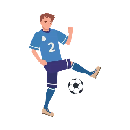 Joueur masculin jouant au football  Illustration