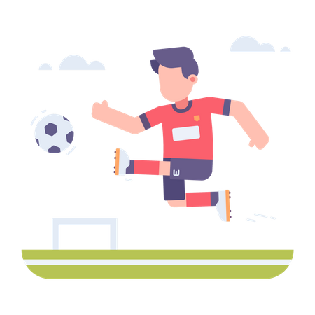 Joueur sportif jouant au football  Illustration