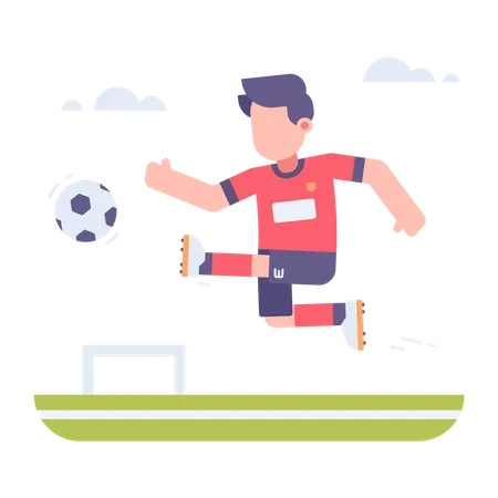 Joueur sportif jouant au football  Illustration