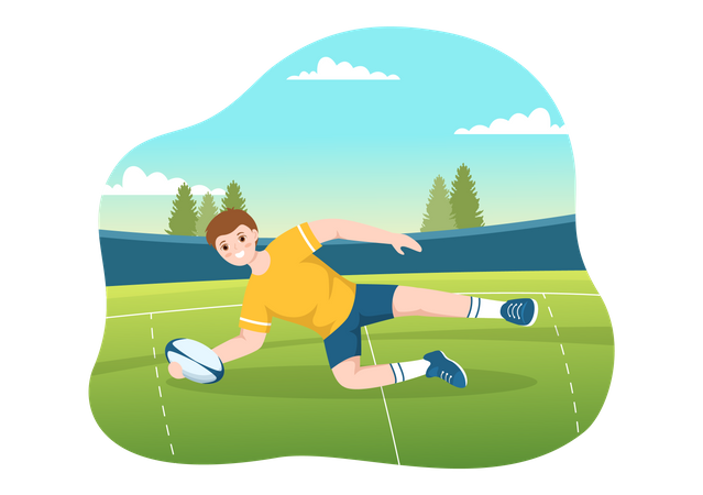 Joueur de sport jouant au football américain  Illustration