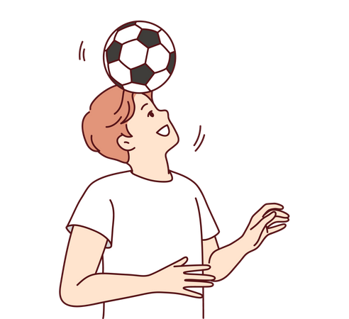 Joueur de sport jouant au football  Illustration