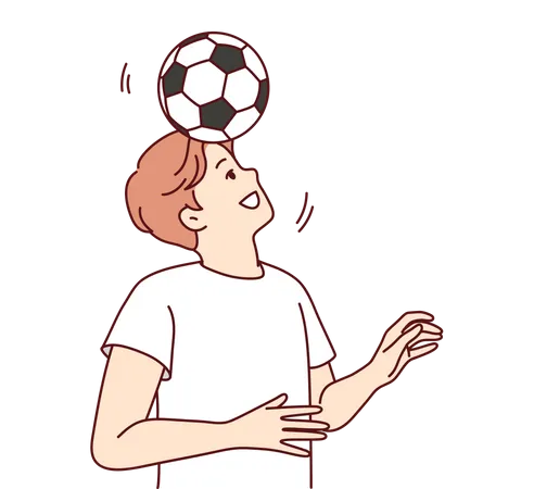 Joueur de sport jouant au football  Illustration