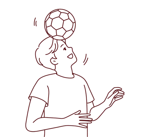 Joueur de sport jouant au football  Illustration