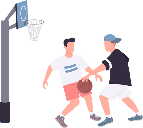 Joueurs de basket de rue  Illustration